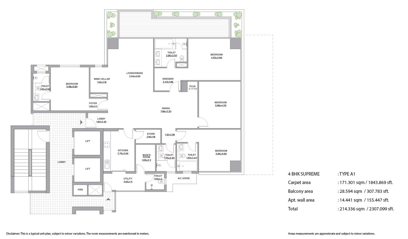 TATA Promont Floor Plans 3 & 4 Bedroom Flats